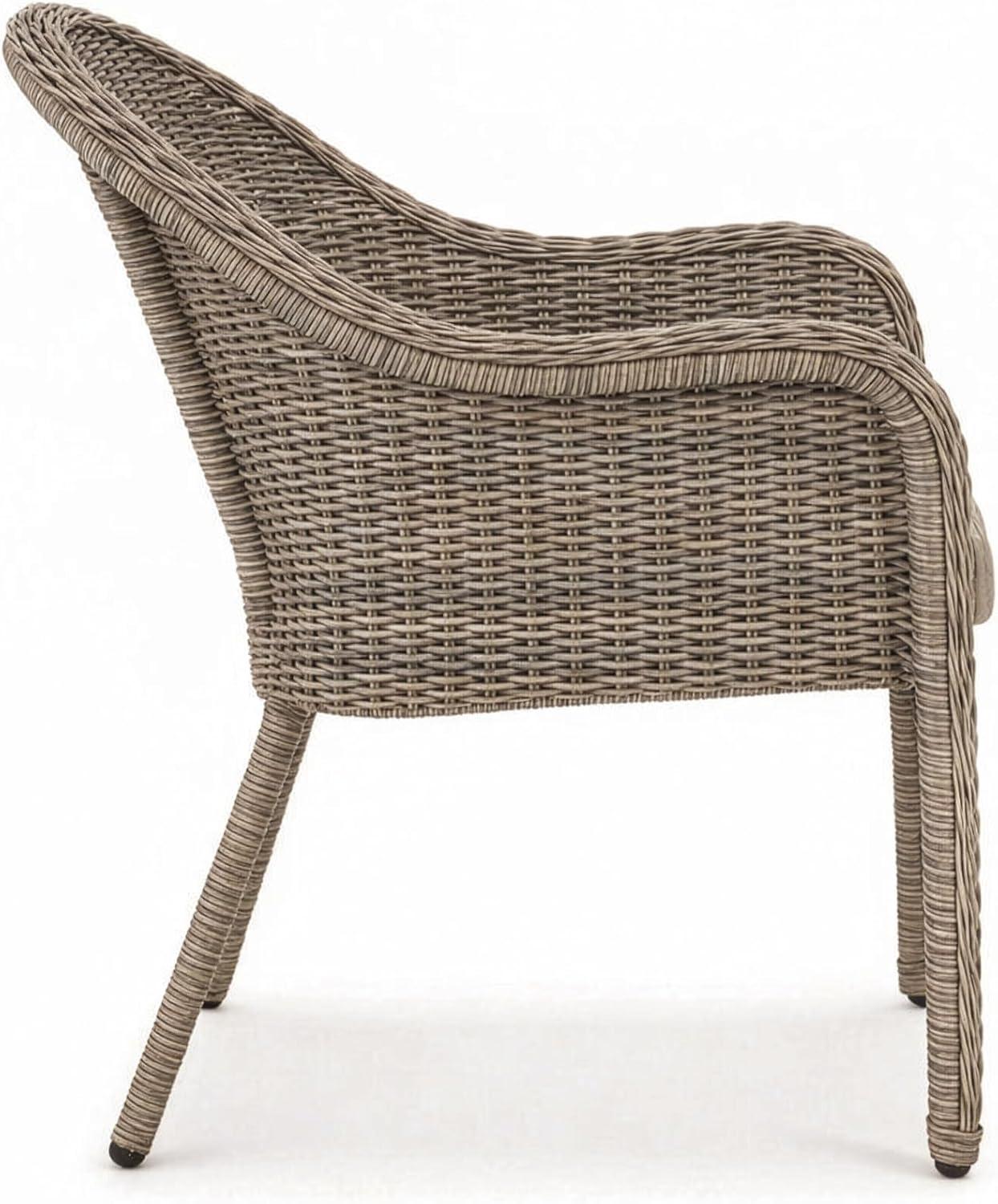 image:imageMartha Stewart Lily Pond Set of 2 IndoorOutdoor Weathered Gray Rattan Wicker Patio Dining Armchairs Gray Seat Cushions Stacks Up to 8 High 300 Lb Static WeightSet of 1
