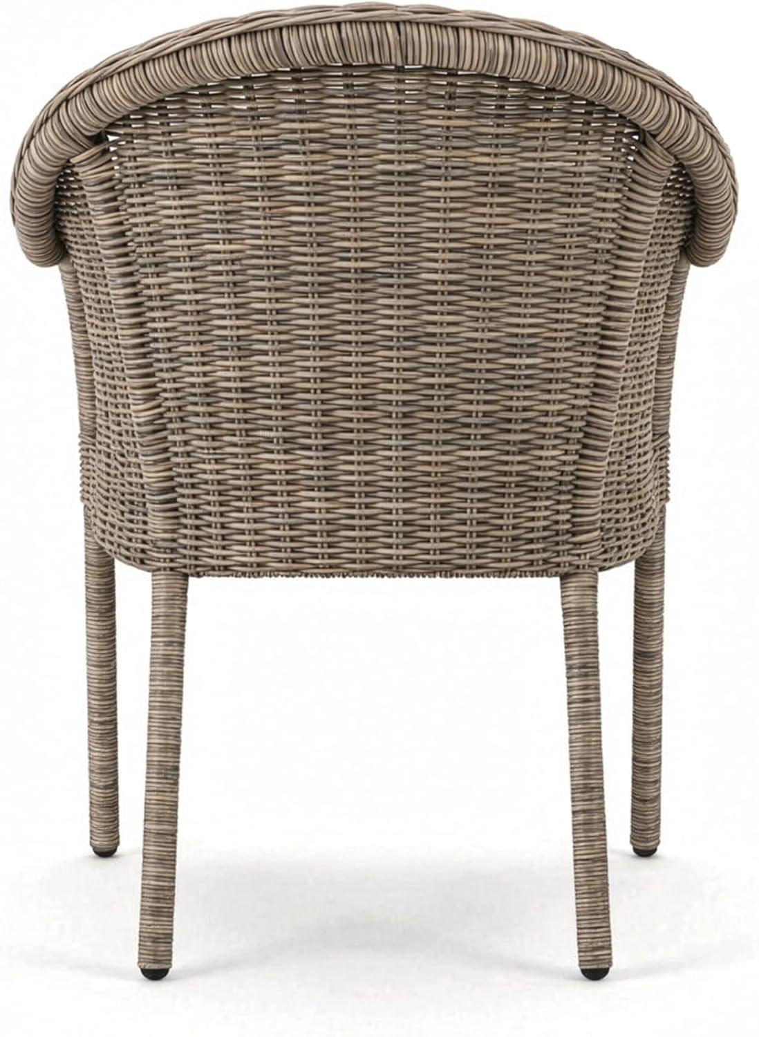 image:imageMartha Stewart Lily Pond Set of 2 IndoorOutdoor Weathered Gray Rattan Wicker Patio Dining Armchairs Gray Seat Cushions Stacks Up to 8 High 300 Lb Static WeightSet of 2