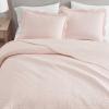 Martha Stewart – Queen Size Quilt Set, Soft & Smooth Sateen Bedding with a Light and Breathable Feel, 3 Piece Bed Set with Matching Pillowcases (Fern Embroidery Grey)(Vintage Scallop Pink)