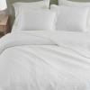 Martha Stewart – Queen Size Quilt Set, Soft & Smooth Sateen Bedding with a Light and Breathable Feel, 3 Piece Bed Set with Matching Pillowcases (Fern Embroidery Grey)(Vintage Scallop White)
