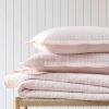 Martha Stewart – Queen Size Quilt Set, Soft & Smooth Sateen Bedding with a Light and Breathable Feel, 3 Piece Bed Set with Matching Pillowcases (Fern Embroidery Grey)(Olivia Gingham Pink)