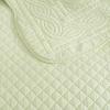 Martha Stewart – Queen Size Quilt Set, Soft & Smooth Sateen Bedding with a Light and Breathable Feel, 3 Piece Bed Set with Matching Pillowcases (Fern Embroidery Grey)(Vintage Scallop Green)