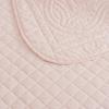 Martha Stewart – Queen Size Quilt Set, Soft & Smooth Sateen Bedding with a Light and Breathable Feel, 3 Piece Bed Set with Matching Pillowcases (Fern Embroidery Grey)(Vintage Scallop Pink)