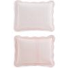 Martha Stewart – Queen Size Quilt Set, Soft & Smooth Sateen Bedding with a Light and Breathable Feel, 3 Piece Bed Set with Matching Pillowcases (Fern Embroidery Grey)(Olivia Gingham Pink)