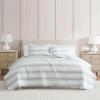 Martha Stewart – Queen Size Quilt Set, Soft & Smooth Sateen Bedding with a Light and Breathable Feel, 3 Piece Bed Set with Matching Pillowcases (Fern Embroidery Grey)(Vine Flora Green)