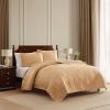 Martha Stewart – Queen Size Quilt Set, Soft & Smooth Sateen Bedding with a Light and Breathable Feel, 3 Piece Bed Set with Matching Pillowcases (Fern Embroidery Grey)(Fern Embroidery Beige)