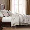 Martha Stewart – Queen Size Quilt Set, Soft & Smooth Sateen Bedding with a Light and Breathable Feel, 3 Piece Bed Set with Matching Pillowcases (Fern Embroidery Grey)(Fern Embroidery Grey)