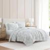 Martha Stewart – Queen Size Quilt Set, Soft & Smooth Sateen Bedding with a Light and Breathable Feel, 3 Piece Bed Set with Matching Pillowcases (Fern Embroidery Grey)(Vine Flora Green)