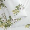 Martha Stewart – Twin Duvet Cover Set, 100% Smooth & Silky Sateen Cotton Bedding, 2 Piece Striped Bedding with Matching Pillowcase (Verbena Stripe Blue)(Avery Floral Grey)