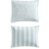 Martha Stewart – Twin Duvet Cover Set, 100% Smooth & Silky Sateen Cotton Bedding, 2 Piece Striped Bedding with Matching Pillowcase (Verbena Stripe Blue)(Copper Vines Blue)