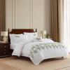 Martha Stewart – Twin Duvet Cover Set, 100% Smooth & Silky Sateen Cotton Bedding, 2 Piece Striped Bedding with Matching Pillowcase (Verbena Stripe Blue)(Fern Garden Green)