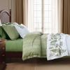 Martha Stewart – Twin Duvet Cover Set, 100% Smooth & Silky Sateen Cotton Bedding, 2 Piece Striped Bedding with Matching Pillowcase (Verbena Stripe Blue)(Fern Garden Green)