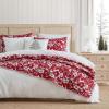 Martha Stewart – Twin Duvet Cover Set, 100% Smooth & Silky Sateen Cotton Bedding, 2 Piece Striped Bedding with Matching Pillowcase (Verbena Stripe Blue)(Garden Trellis White)