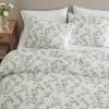 Martha Stewart – Twin Duvet Cover Set, 100% Smooth & Silky Sateen Cotton Bedding, 2 Piece Striped Bedding with Matching Pillowcase (Verbena Stripe Blue)(Hazel Floral Beige)
