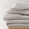 Martha Stewart – Twin Duvet Cover Set, 100% Smooth & Silky Sateen Cotton Bedding, 2 Piece Striped Bedding with Matching Pillowcase (Verbena Stripe Blue)(Signature Scallop Grey)