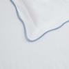 Martha Stewart – Twin Duvet Cover Set, 100% Smooth & Silky Sateen Cotton Bedding, 2 Piece Striped Bedding with Matching Pillowcase (Verbena Stripe Blue)(Simple Scallop Blue)
