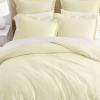 Martha Stewart – Twin Duvet Cover Set, 100% Smooth & Silky Sateen Cotton Bedding, 2 Piece Striped Bedding with Matching Pillowcase (Verbena Stripe Blue)(Signature Scallop White)