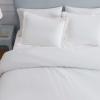 Martha Stewart – Twin Duvet Cover Set, 100% Smooth & Silky Sateen Cotton Bedding, 2 Piece Striped Bedding with Matching Pillowcase (Verbena Stripe Blue)(Simple Scallop Pink)