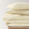 Martha Stewart – Twin Duvet Cover Set, 100% Smooth & Silky Sateen Cotton Bedding, 2 Piece Striped Bedding with Matching Pillowcase (Verbena Stripe Blue)(Signature Scallop White)