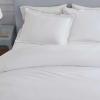 Martha Stewart – Twin Duvet Cover Set, 100% Smooth & Silky Sateen Cotton Bedding, 2 Piece Striped Bedding with Matching Pillowcase (Verbena Stripe Blue)(Simple Scallop Beige)