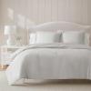 Martha Stewart – Twin Duvet Cover Set, 100% Smooth & Silky Sateen Cotton Bedding, 2 Piece Striped Bedding with Matching Pillowcase (Verbena Stripe Blue)(Sophia Stripe Blue)