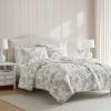 Martha Stewart – Twin Duvet Cover Set, 100% Smooth & Silky Sateen Cotton Bedding, 2 Piece Striped Bedding with Matching Pillowcase (Verbena Stripe Blue)(Sophia Stripe Blue)