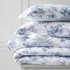 Martha Stewart – Twin Duvet Cover Set, 100% Smooth & Silky Sateen Cotton Bedding, 2 Piece Striped Bedding with Matching Pillowcase (Verbena Stripe Blue)(Songbird Blue)