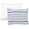 Martha Stewart – Twin Duvet Cover Set, 100% Smooth & Silky Sateen Cotton Bedding, 2 Piece Striped Bedding with Matching Pillowcase (Verbena Stripe Blue)(Soft Blue/Navy)