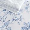 Martha Stewart – Twin Duvet Cover Set, 100% Smooth & Silky Sateen Cotton Bedding, 2 Piece Striped Bedding with Matching Pillowcase (Verbena Stripe Blue)(Songbird Blue)