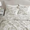 Martha Stewart – Twin Duvet Cover Set, 100% Smooth & Silky Sateen Cotton Bedding, 2 Piece Striped Bedding with Matching Pillowcase (Verbena Stripe Blue)(Sophia Stripe Blue)