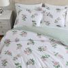 Martha Stewart – Twin Duvet Cover Set, 100% Smooth & Silky Sateen Cotton Bedding, 2 Piece Striped Bedding with Matching Pillowcase (Verbena Stripe Blue)(Tea Rose Pink)