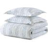 Martha Stewart – Twin Duvet Cover Set, 100% Smooth & Silky Sateen Cotton Bedding, 2 Piece Striped Bedding with Matching Pillowcase (Verbena Stripe Blue)(Verbena Stripe Blue)