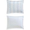 Martha Stewart – Twin Duvet Cover Set, 100% Smooth & Silky Sateen Cotton Bedding, 2 Piece Striped Bedding with Matching Pillowcase (Verbena Stripe Blue)(Verbena Stripe Blue)