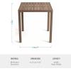 Martha Stewart Bedford 35.5″ Square Bar Height Patio Table with Trestle Base, Indoor-Outdoor Aluminum Dining Table with Seating for 4, Brushed Gray Woodgrain Finish(Brown)