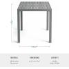 Martha Stewart Bedford 35.5″ Square Bar Height Patio Table with Trestle Base, Indoor-Outdoor Aluminum Dining Table with Seating for 4, Brushed Gray Woodgrain Finish(Grey)