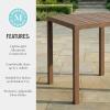 Martha Stewart Bedford 35.5″ Square Bar Height Patio Table with Trestle Base, Indoor-Outdoor Aluminum Dining Table with Seating for 4, Brushed Gray Woodgrain Finish(Brown)