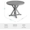 Martha Stewart Bedford 36″ Round Indoor-Outdoor Aluminum Patio Dining Table with Trestle Base, Accommodates up to 4 Adults, Brushed Brown Woodgrain Finish(Grey)