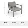 Martha Stewart Bedford Indoor-Outdoor Aluminum Patio Accent Chairs with Brushed Woodgrain Finish in Gray and Gray All-Weather Cushions, Set of 2(Grey)
