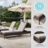 Martha Stewart Bedford Indoor-Outdoor Patio Chaise Lounge Chair with Adjustable Back and Rattan Wicker Finish in Gray with Gray All-Weather Cushions(Brown)