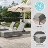 Martha Stewart Bedford Indoor-Outdoor Patio Chaise Lounge Chair with Adjustable Back and Rattan Wicker Finish in Gray with Gray All-Weather Cushions(Grey)