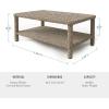 Martha Stewart Lily Pond Rattan Wicker Indoor-Outdoor Patio Coffee Table with Lower Storage Shelf in Weathered Gray