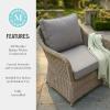 Martha Stewart Lily Pond Set of 2 Indoor-Outdoor Weathered Gray Rattan Wicker Patio Club Chairs with All-Weather Gray Back and Seat Cushions, 300 Lb. Static Weight(Set of 1)