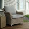 Martha Stewart Lily Pond Set of 2 Indoor-Outdoor Weathered Gray Rattan Wicker Patio Club Chairs with All-Weather Gray Back and Seat Cushions, 300 Lb. Static Weight(Set of 1)