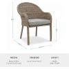 Martha Stewart Lily Pond Set of 2 Indoor-Outdoor Weathered Gray Rattan Wicker Patio Dining Armchairs, Gray Seat Cushions, Stacks Up to 8 High, 300 Lb. Static Weight(Set of 1)