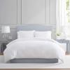 Martha Stewart – Twin Duvet Cover Set, 100% Smooth & Silky Sateen Cotton Bedding, 2 Piece Striped Bedding with Matching Pillowcase (Verbena Stripe Blue)(Garden Trellis White)