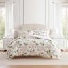 Martha Stewart – Twin Duvet Cover Set, 100% Smooth & Silky Sateen Cotton Bedding, 2 Piece Striped Bedding with Matching Pillowcase (Verbena Stripe Blue)(Geranium Bloom Pink)