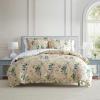 Martha Stewart – Twin Duvet Cover Set, 100% Smooth & Silky Sateen Cotton Bedding, 2 Piece Striped Bedding with Matching Pillowcase (Verbena Stripe Blue)(Songbird Yellow)
