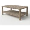 Martha Stewart Lily Pond Rattan Wicker Indoor-Outdoor Patio Coffee Table with Lower Storage Shelf in Weathered Gray