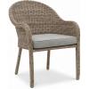 Martha Stewart Lily Pond Set of 2 Indoor-Outdoor Weathered Gray Rattan Wicker Patio Dining Armchairs, Gray Seat Cushions, Stacks Up to 8 High, 300 Lb. Static Weight(Set of 1)