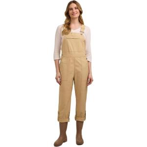 Martha Stewart Convertible Overall, Denim Utility Jumpsuit, Adjustable Cotton Workwear, Stretch Bibs(Sand)